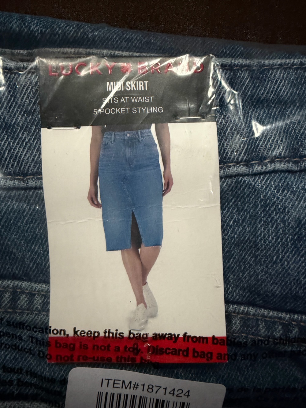 Lucky Brand Classic High-Waist Blue Denim Skirt - Women